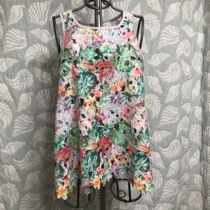 Anthropologie | Inari Floral Cut-Out Tank